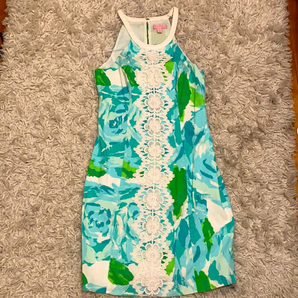 Lilly Pulitzer blue floral dress - size 2